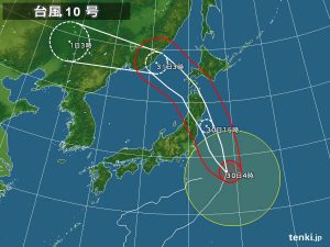 台風１０号　８月３０日